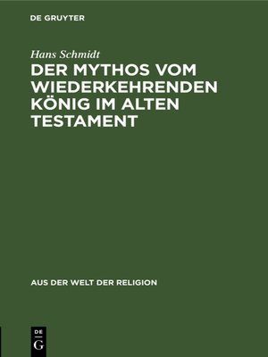cover image of Der Mythos vom wiederkehrenden König im Alten Testament